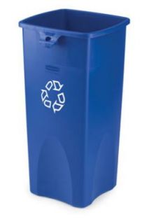 Rubbermaid 23 gal Untouchable Square Recycling Container   Blue