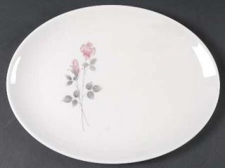 Royal Doulton Pillar Rose 13 Oval Serving Platter, Fine China Dinnerware   Pink