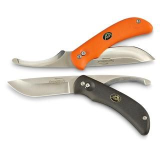 Outdoor Edge Swing Blaze Dual Blade (OrangeDimensions 9 inches long x 3 inches wide x 2 inches high Weight 1 poundSet includes Nylon Belt Sheath Positive grip for increased safety and ease of use under the harshest conditionsTwo interchangable blades, 