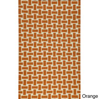 Mersa Bricks Flat Weave Wool Dhurry Rug (8 X 10)