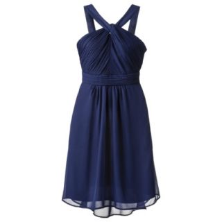 TEVOLIO Womens Halter Neck Chiffon Dress   Academy Blue   4