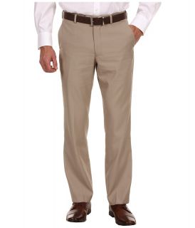 Perry Ellis Portfolio Modern Fit Flat Front Bengaline Pant Mens Dress Pants (Khaki)