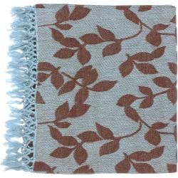 Woven Mottled Cotton Throw Blanket (Sky blue, brownDimensions 50 inches wide x 70 inches long Materials CottonCare instructions Spot clean The digital images we display have the most accurate color possible. However, due to differences in computer moni