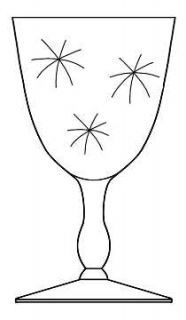 Seneca Asteric Water Goblet   Stem #553           Clear, Cut