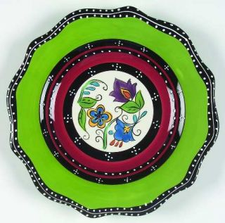 Tabletops Unlimited Kashmir Salad Plate, Fine China Dinnerware   Multicolor Band