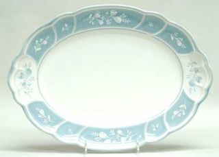Noritake Victory Blue 14 Oval Serving Platter, Fine China Dinnerware   Blue Bor