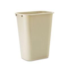 Rubbermaid Beige Soft Molded Plastic Wastebasket (Beige Lightweight Easy to handle and fit in well in many home and work environmentsRolled rims add durability and are a breeze to cleanAll plastic construction wont chip, rust or dentCapacity 10.25 gallon
