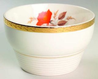 Limoges American Vermillion Rose Cranberry Bowl, Fine China Dinnerware   Belvede