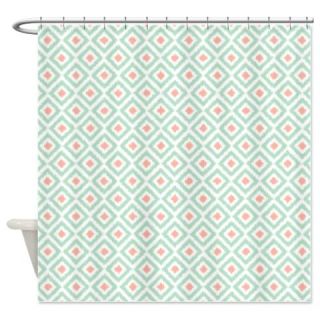  Mint Coral Diamonds Ikat Shower Curtain  Use code FREECART at Checkout