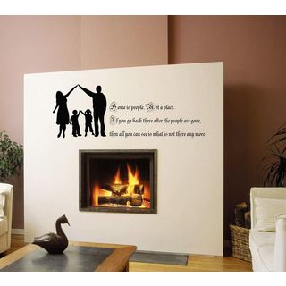 Wall Vinyl Art Home Interior Sticker Any Room Quote About Home Family (Glossy blackEasy to applyDimensions 22 inches wide x 35 inches long )