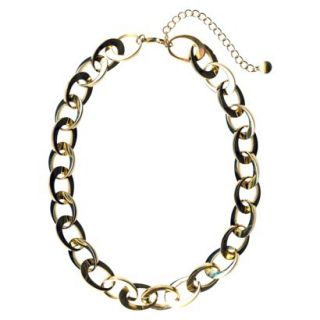Flat Link Chunky Necklace   Gold