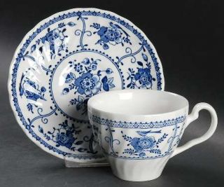 Johnson Brothers Indies Blue Flat Cup & Saucer Set, Fine China Dinnerware   Blue