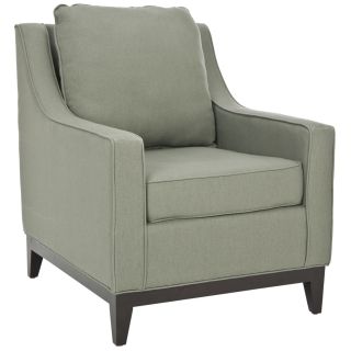 Safavieh Uptown Linen Green Grey Club Chair (Green greyMaterials Linen fabric and woodFinish BrownSeat height 19.1 in.Dimensions 35 inches high x 28 inches wide x 34 inches deepMinor assembly required (legs arrive detached) )