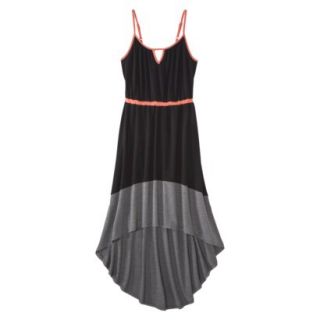 Merona Petites Sleeveless High Low Maxi Dress   Black/Mango MP