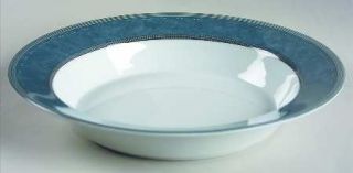 Dansk Gridworks Blue Rim Soup Bowl, Fine China Dinnerware   Blue, Stripes And Sq
