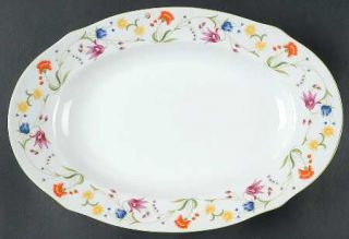 Denby Langley Tea Party 14 Oval Serving Platter, Fine China Dinnerware   Multic