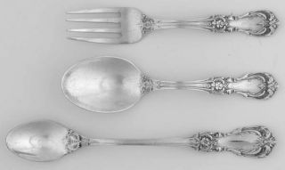 Reed & Barton Burgundy (Sterling, 1949, No Monograms) 3 Piece Baby Set (BF, BS,
