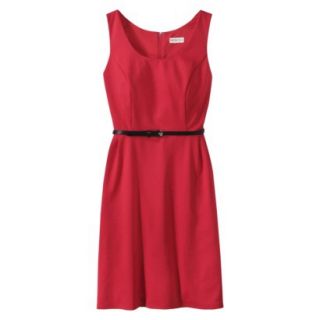 Merona Womens Ponte Sleeveless Fit and Flare Dress   Wowzer Red   XL