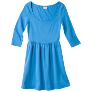 Mossimo Supply Co. Juniors 3/4 Sleeve Fit & Flare Dress   Brilliant Blue S(3 5)