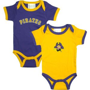 East Carolina Pirates NCAA Infant 2 Pack Contrast Creeper
