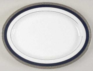 Noritake Crestwood Cobalt Platinum 16 Oval Serving Platter, Fine China Dinnerwa