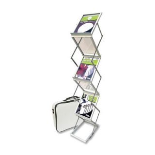 Deflecto Collapsible Floor Stand, 6 Pockets, 10 7/8x14 1/2x59, Silver DEF7