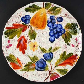 Sorrento 16 Chop Plate (Round Platter), Fine China Dinnerware   Fruit,Leaves,Br