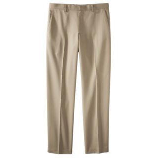Mens Tailored Fit Herringbone Microfiber Pants   Khaki 44x30