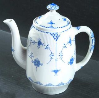 Franciscan Denmark Blue Coffee Pot & Lid, Fine China Dinnerware   Blue Floral &