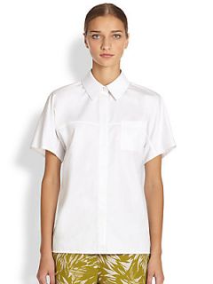 Jason Wu Cotton Poplin Top   White