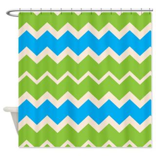  Turquoise and Green retro Chevrons Shower Curtain  Use code FREECART at Checkout