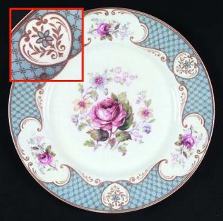 Myott Staffordshire Staffordshire Rose Blue Dinner Plate, Fine China Dinnerware