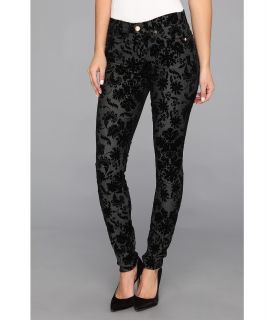 7 For All Mankind The Skinny in Floral Flocked Denim Womens Jeans (Black)