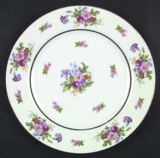 Celebrate Flora Dinner Plate, Fine China Dinnerware   Floral Border & Ctr Gold I