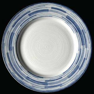 Dansk Centra Blue Salad Plate, Fine China Dinnerware   White/Blue Rings On Rim,