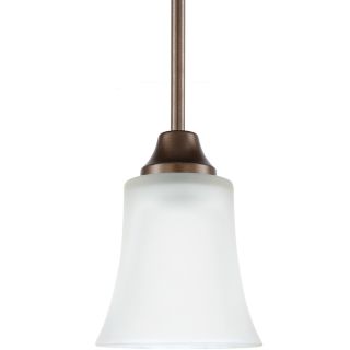 Holman 1 light Bell Metal Bronze Mini pendant With Satin Etched Glass