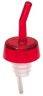 Tablecraft Free Flow Whiskey Pourer, Plastic, Red Spout, Red Collar
