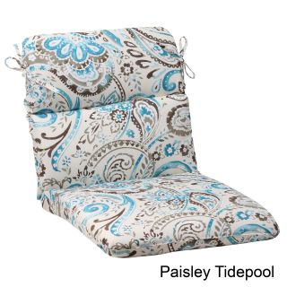 Pillow Perfect Paisley Polyester Rounded Outdoor Chair Cushion (Starlight, tidepoolMaterials 100 percent spun polyesterFill 100 percent polyester fiberClosure Sewn seamWeather resistant YesUV protection Care instructions Spot clean/hand wash with mil
