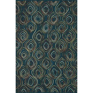 Hand tufted Echo Blue Wool Rug (50 X 76)