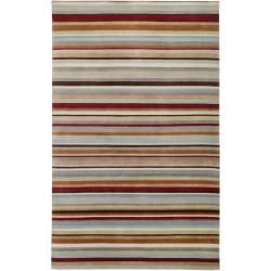 Hand knotted Multi Colored Striped Banbury Wool Rug (5 X 8)