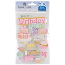 Paper House 3 d Sticker  Sweet Birthday Girl