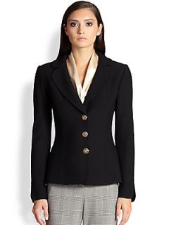 St. John Boucle Knit Blazer   Caviar