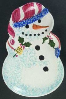 Presenttense Snowman 16 Sculpted Oval Serving Platter, Fine China Dinnerware  