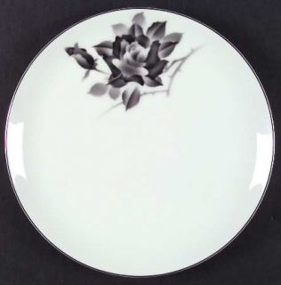 Fukagawa Princess Dinner Plate, Fine China Dinnerware   Arita,Black/Gray Rose,Sm