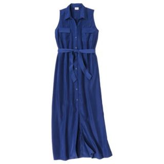 Mossimo Petites Sleeveless Maxi Shirt Dress   Blue XSP