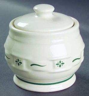 Longaberger Woven Traditions Heritage Green Sugar Bowl & Lid, Fine China Dinnerw