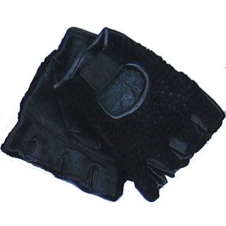 Defender Black Xx large Leather Fingerless Gloves