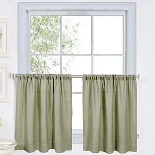 Cameron Rod Pocket Window Tiers, Sage