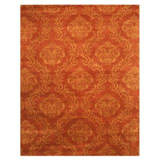 Hand tufted Wool Orange Damask Mona Rug (5 X 8)