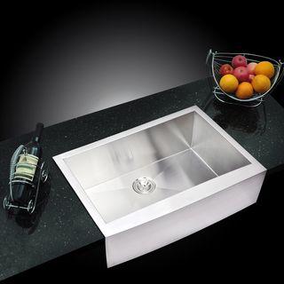 Water Creation Single Bowl Stainless Steel Apron Front Kitchen Sink (33 X 22 Inche) (T 304 Stainless SteelOverall Sink Dimensions 33 inches wide X 22 inches Back to Front X 10 inches tall Overall Inner Bowl Dimensions 30.01 inches wide X 17.62 inches Ba